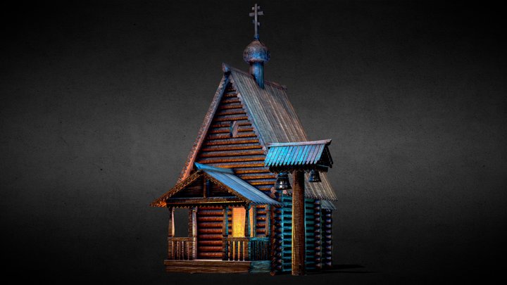 Wooden Russian Church 3D Model