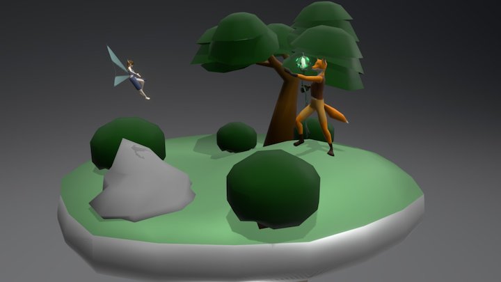 Diorama - Fox and Fairy 3D Model