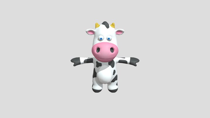 Stylized cartoon Cow Add Farm yard Touch 3D Model