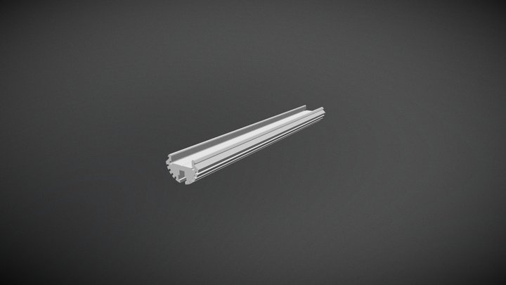 Aluminium profile BAR10 ∅ 22 mm 3D Model