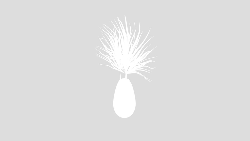 Dried Palm Leaves Glass Vase