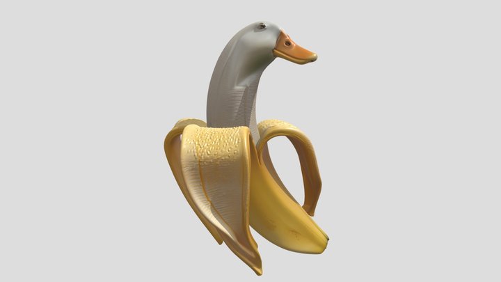 Surreal Duck-Banana Fusion: The Quack Peel 3D Model