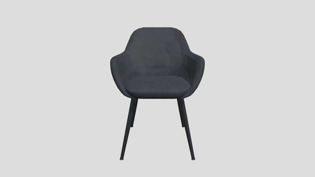 Mid-Century Black Upholstered Armchair
