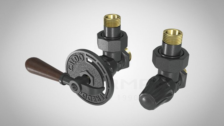 CLASSIC ART angled thermostatic valve set 3D Model
