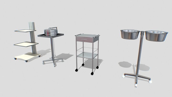 Medical Coasters Tables 3D Model