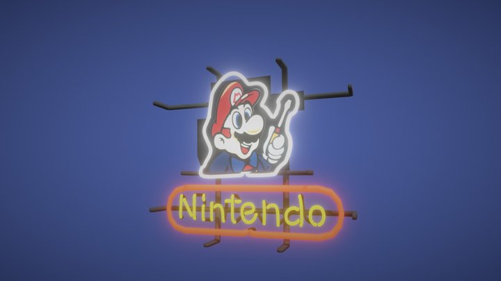 Mario Neon Sign 3D Model