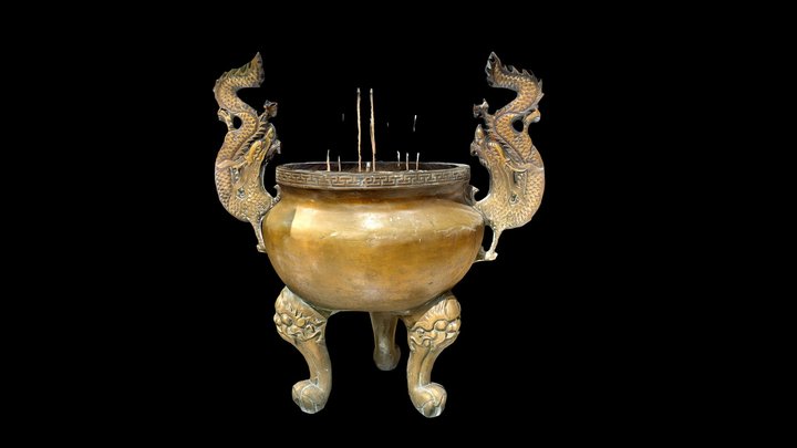 Bronze Dragon Incense Urn (Scaniverse) – Free 3D Model STL