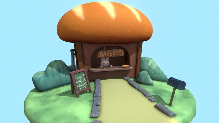 Bread bunny stall 3D Model