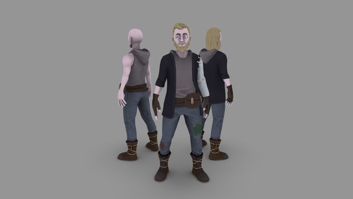 Male NPC Villager 3D Model