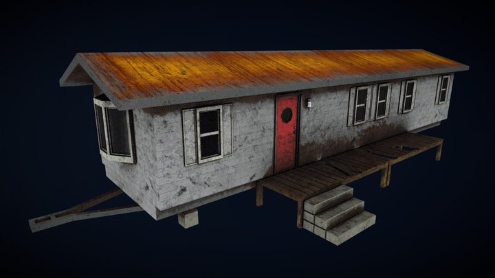 Lo-Fi Single-Wide Trailer (PSX) 3D Model