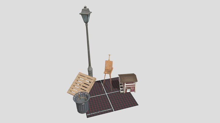 Qweek 3D Low Poly: 5 Props 3D Model