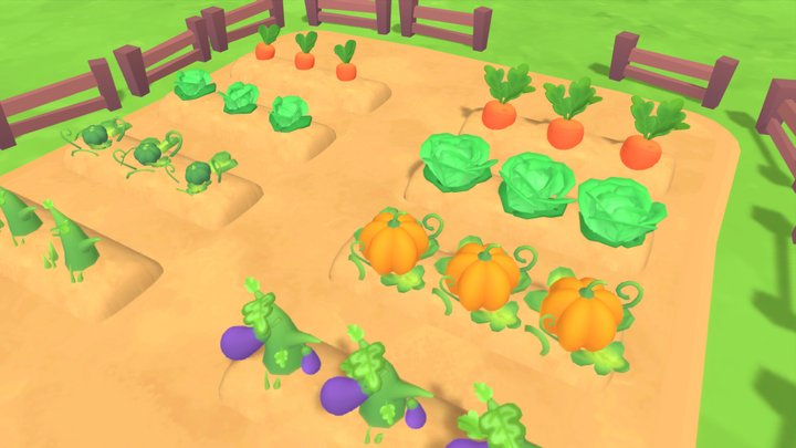 Corps：carrot，Pumpkin，eggplant，cabbage， 3D Model