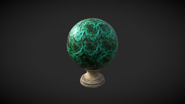 Fortune teller Malachite Crystal Ball 3D Model