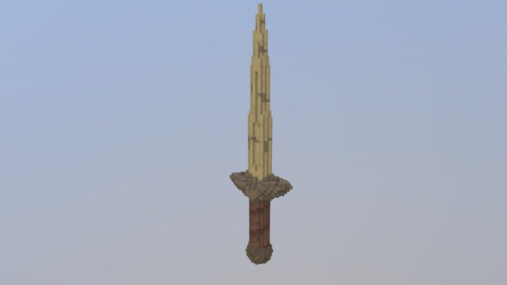 Wooden sword in Minecraft 3D Model