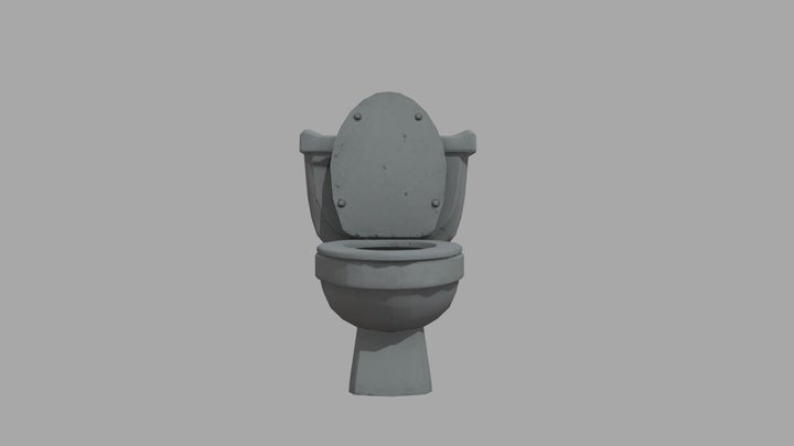 grey skibidi toilet model 3D Model