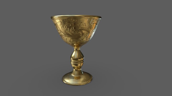 Golden Goblet 3D Model