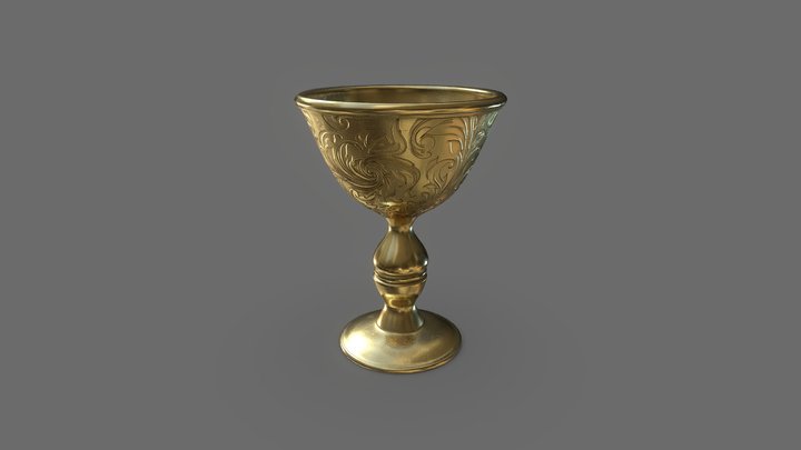 Golden Goblet 3D Model