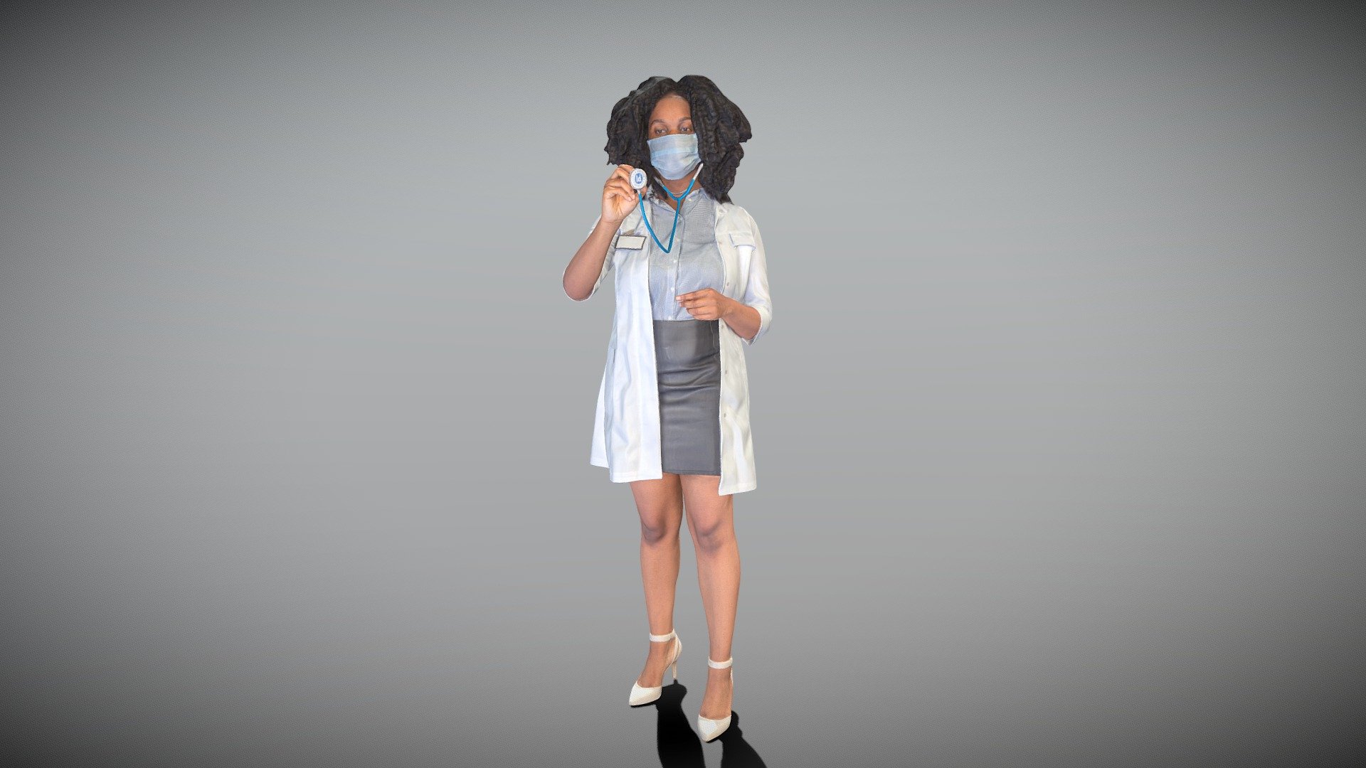 Female doctor in medical attire 401 - Buy Royalty Free 3D model by ...