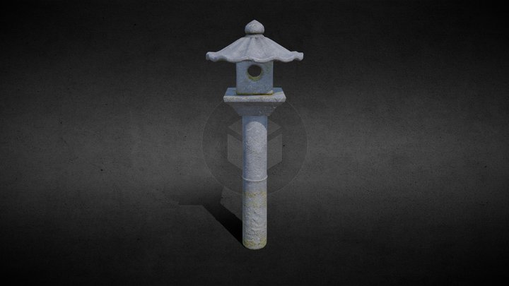 Japanese Stone Candle 7 - Game Ready - Low poly 3D Model