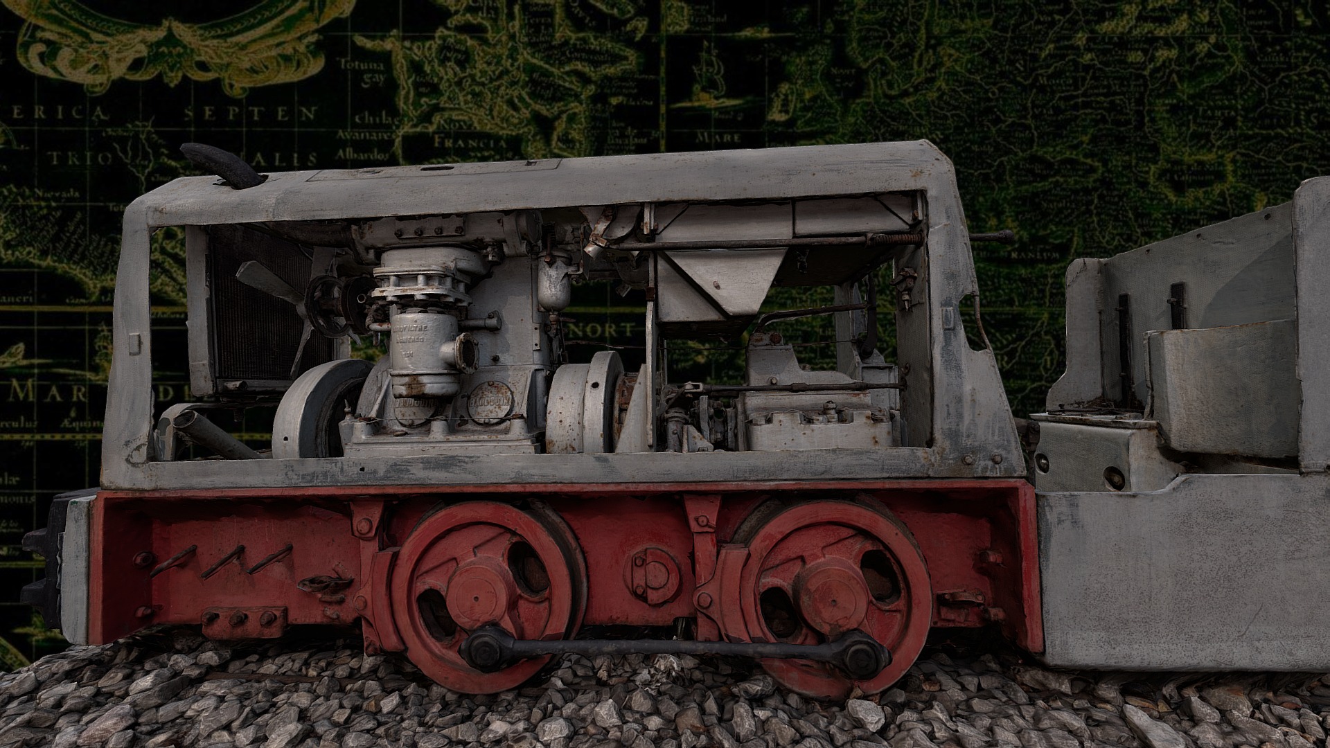 3D model Electric locomotive – LLD Nicolasa FM Nº5 (1956) - This is a 3D model of the Electric locomotive - LLD Nicolasa FM Nº5 (1956). The 3D model is about an old train engine.