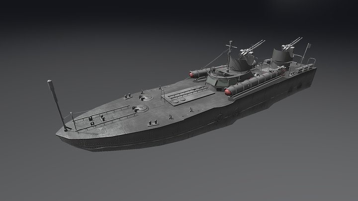 USSR torpedo boat "Komsomolets" 3D Model