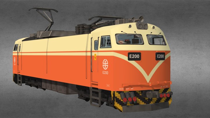 TRA E200 Electric Locomotive 3D Model