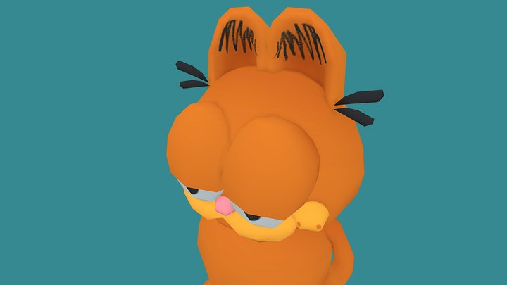 low poly garfield 3D Model