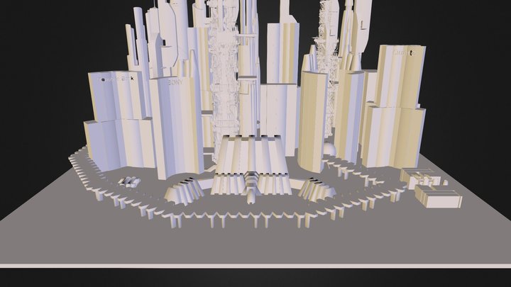 Scifi Downtown City 3D Model