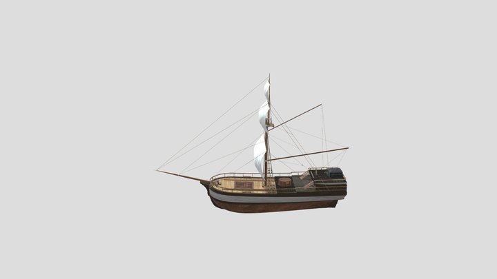 1800's royal yacht 3D Model