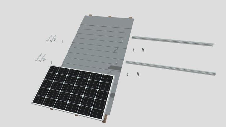 Solar Panel Installation 3D Model