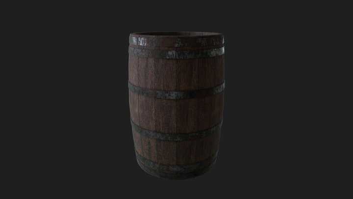 Wooden barrel 3D Model