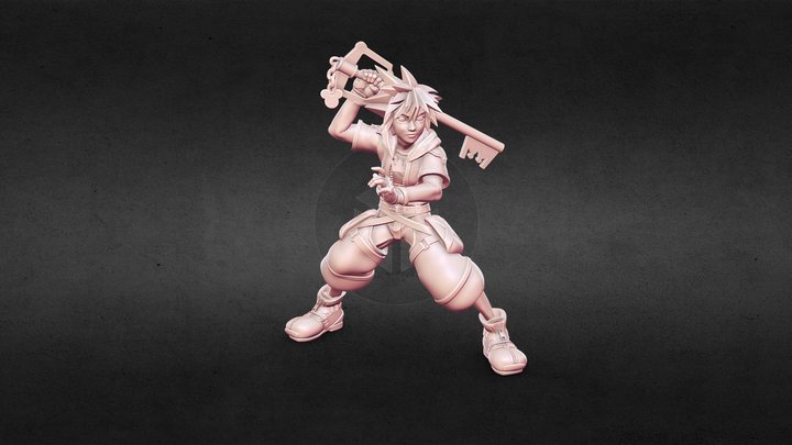 Sora Kingdom Hearts 3d Print Miniature – Free 3D Model STL