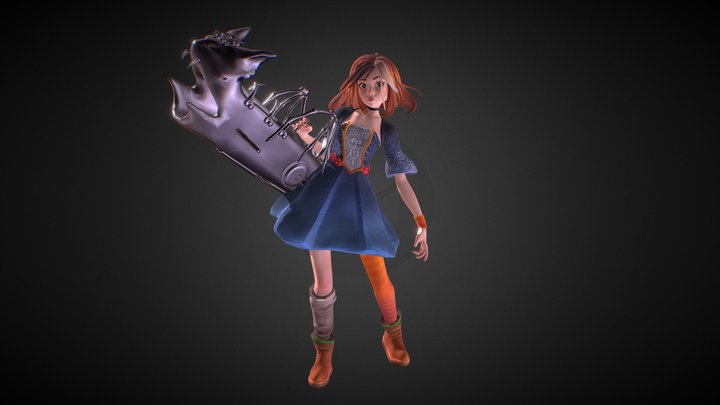 [GALOWEEN] Girl with Burst Cannon 3D Model