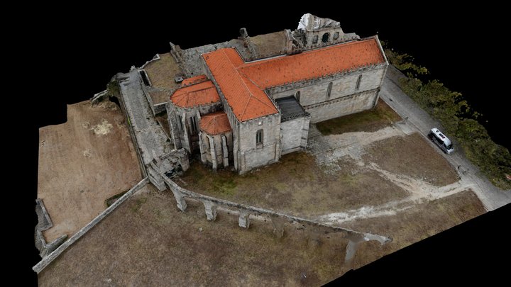 3D Santa Clara Convent Church by Drone 3D Model