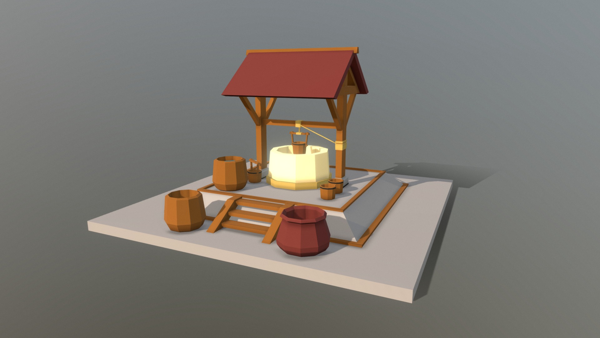 3D model HIE Well N1 - This is a 3D model of the HIE Well N1. The 3D model is about a table with a lamp and a table with objects on it.
