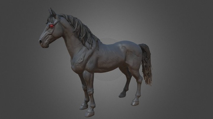 Black Stallion - Glowing Red Eyes – Modelo 3D gratuito STL