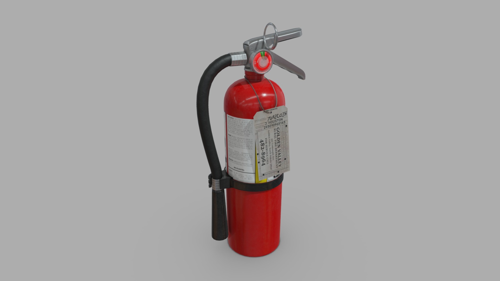 3D model Fire Extinguisher - This is a 3D model of the Fire Extinguisher. The 3D model is about a red and black fire extinguisher.