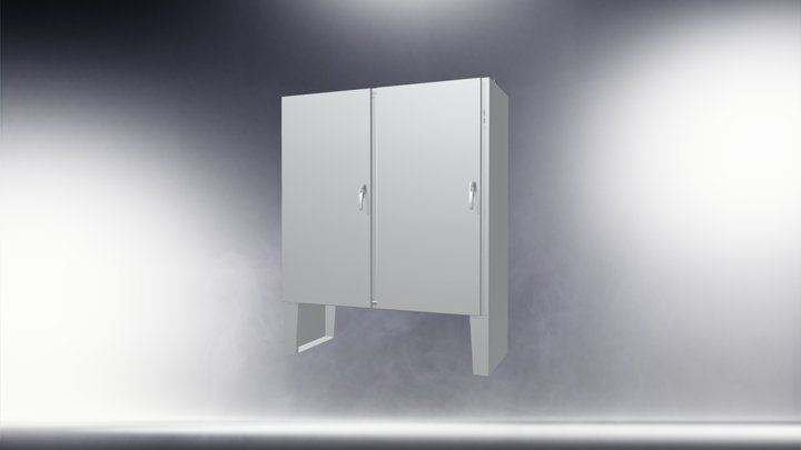 Double door enclosure for right flange mounted 3D Model