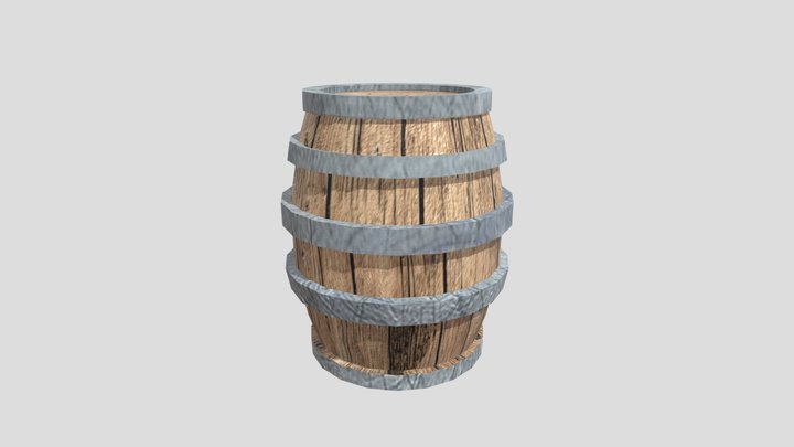 Medieval Barrel 3D Model