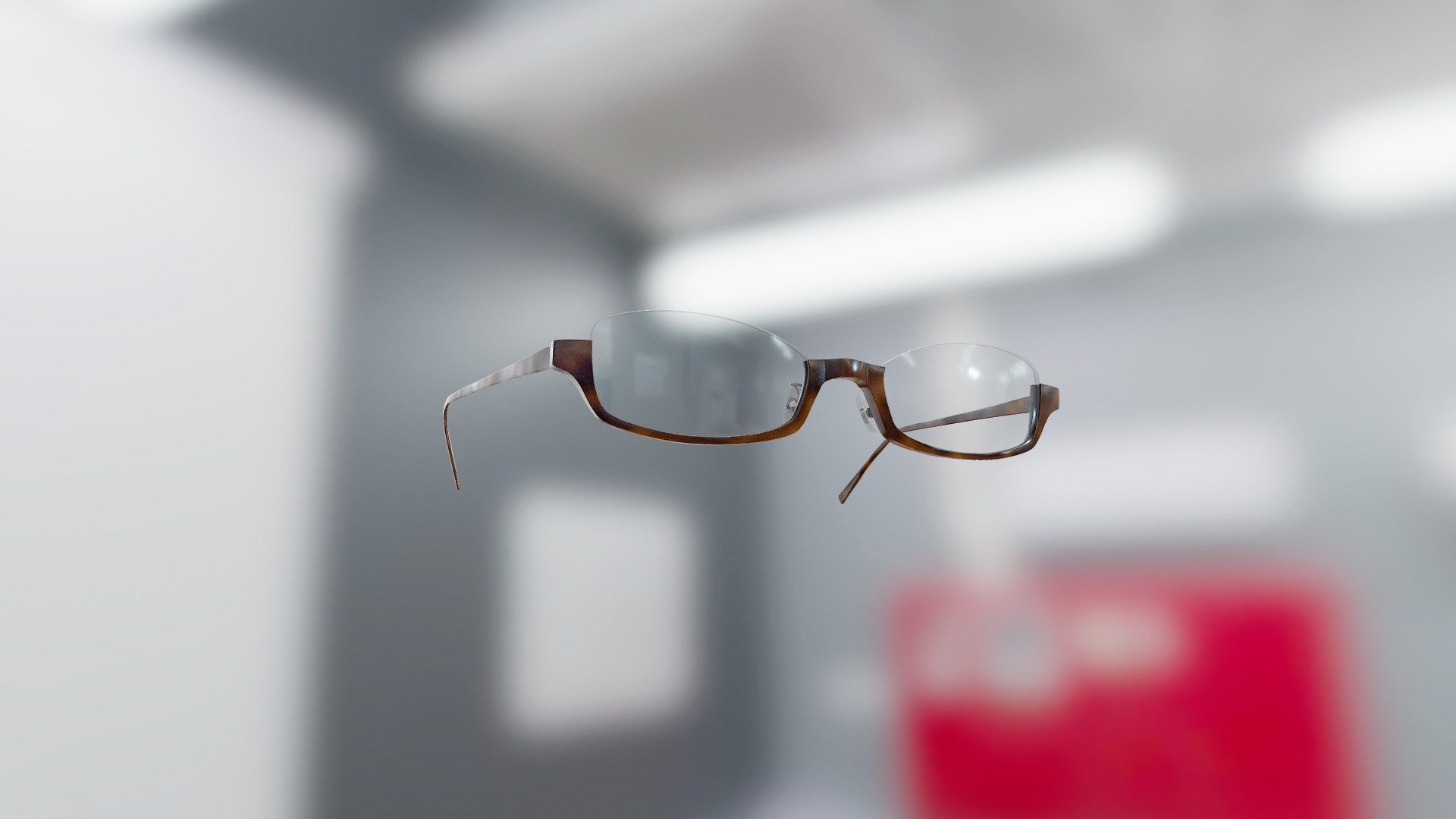 Generic Bottom-Half Rim Glasses (Brown) - 3D model by VirTry Teams ...