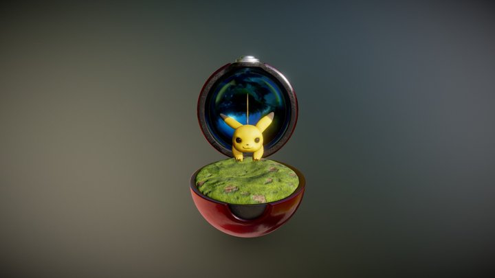 Pikachu in a Pokeball - Pokemon - 3D Model 3D Model