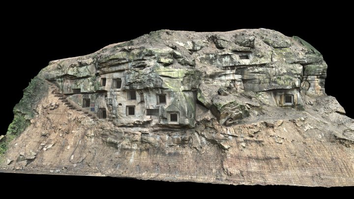 Cliff Tombs 3D Model