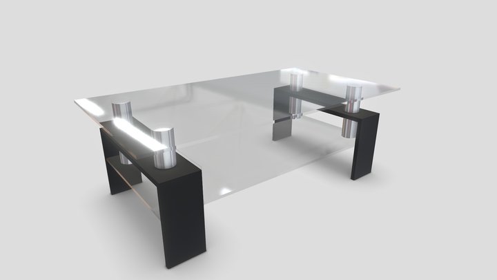 Low-Poly Glass Table 3D Model