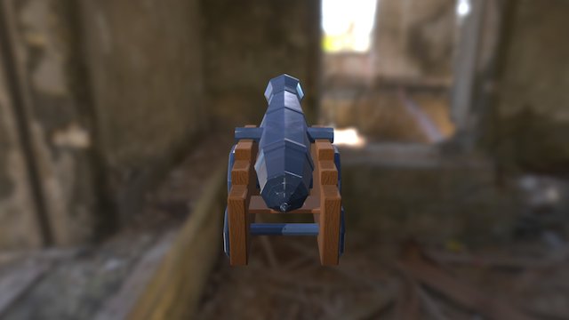 Hand-Painted Low-Poly Canon 3D Model