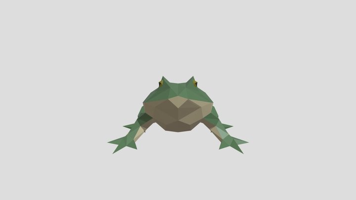 Frog Low Poly (Trianguted) 3D Model