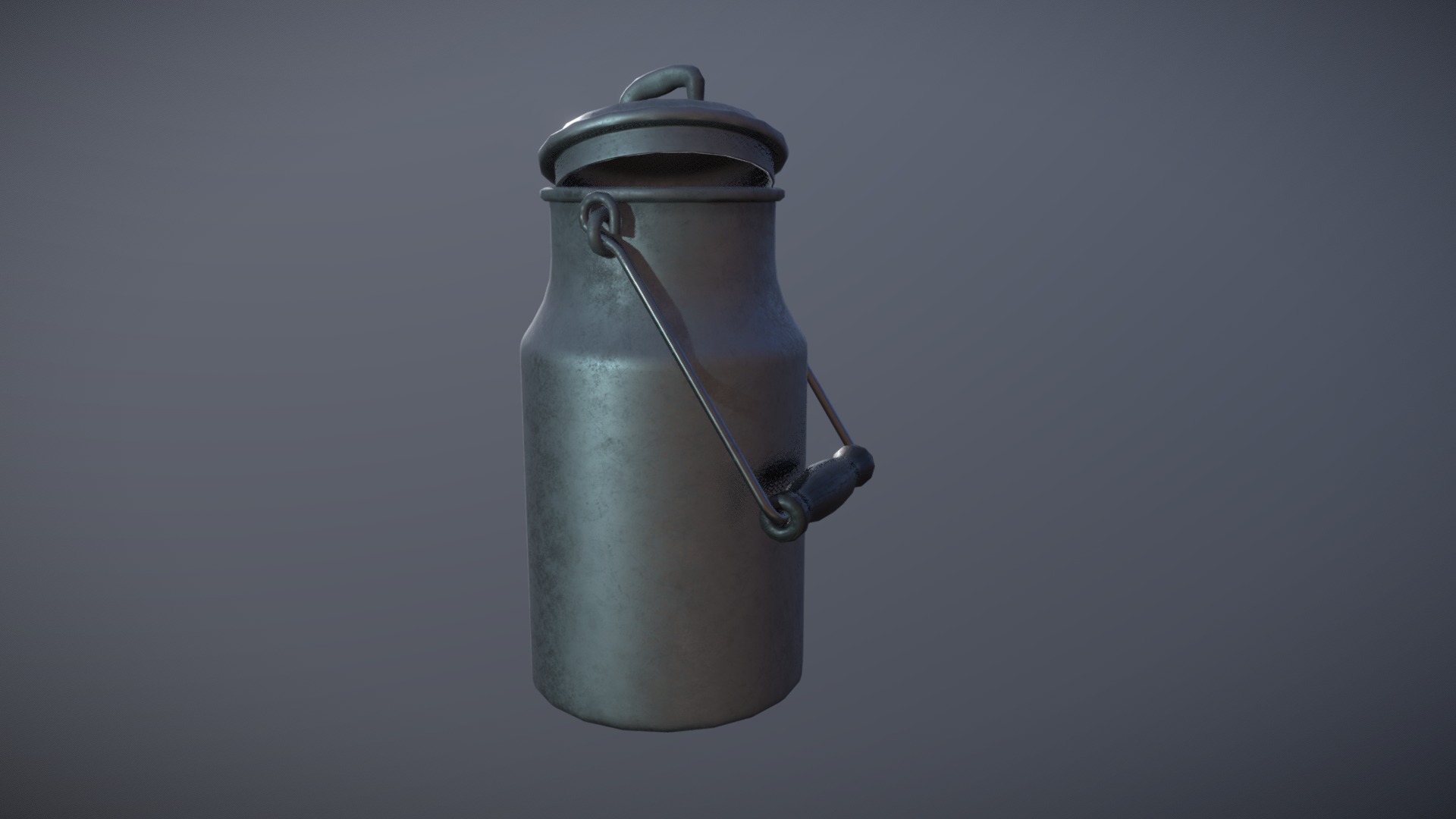3D model Milk Jug - This is a 3D model of the Milk Jug. The 3D model is about a metal cylinder with a handle.