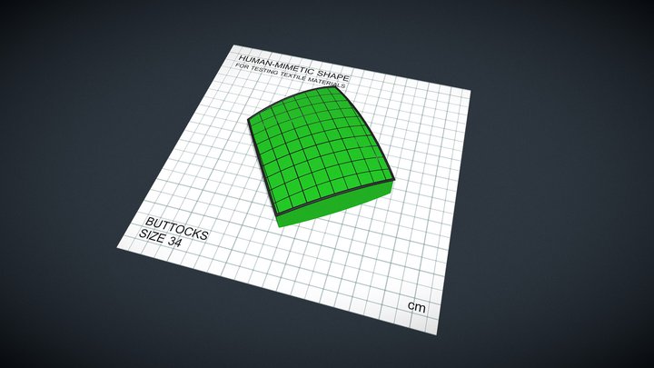 Shape for textile testing - Buttocks_42 – Kostenloses 3D-Modell STL