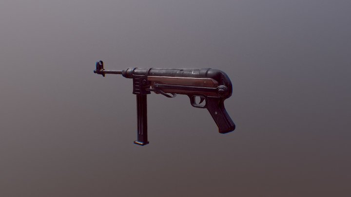 MP40 weapon - WW2 3D Model