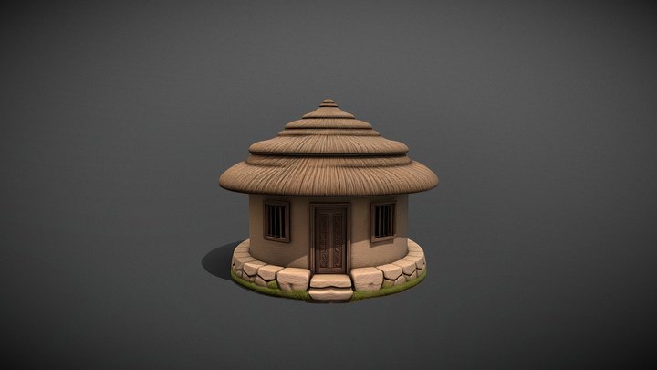 Stylized African Village Hut_H