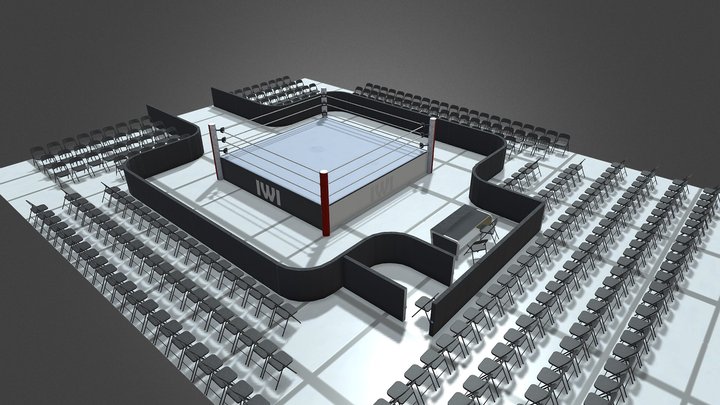 Wrestling Arena Diorama 3D Model